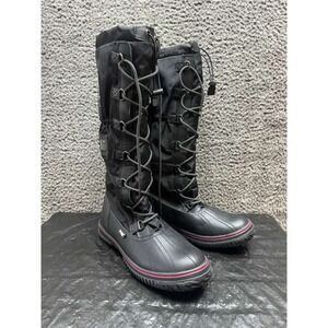 Pajar Grip Zip Waterproof Lace-Up Winter Snow Boots Black Womens Size 10 US